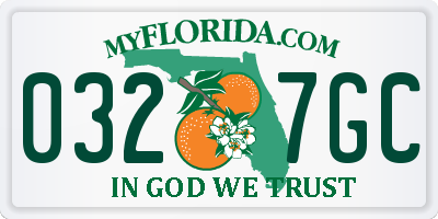 FL license plate 0327GC
