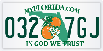 FL license plate 0327GJ
