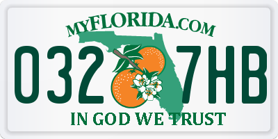 FL license plate 0327HB