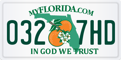 FL license plate 0327HD