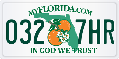 FL license plate 0327HR