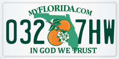 FL license plate 0327HW