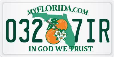FL license plate 0327IR