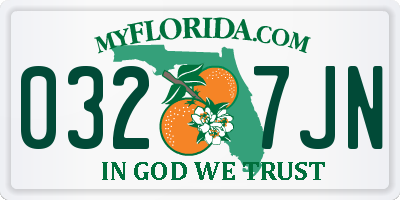 FL license plate 0327JN