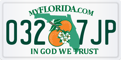 FL license plate 0327JP