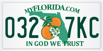 FL license plate 0327KC