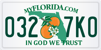 FL license plate 0327KO