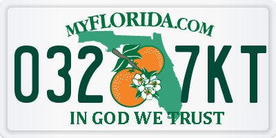 FL license plate 0327KT