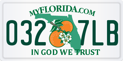 FL license plate 0327LB