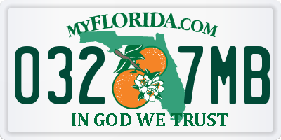 FL license plate 0327MB
