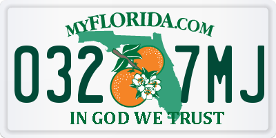 FL license plate 0327MJ