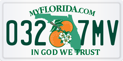 FL license plate 0327MV
