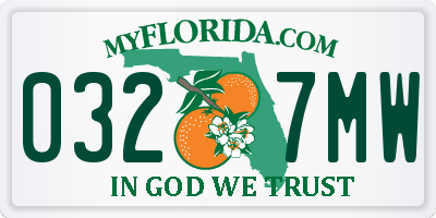 FL license plate 0327MW