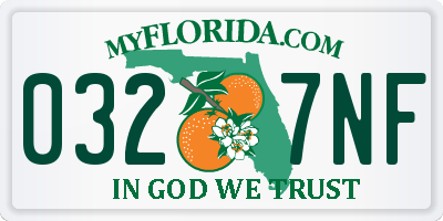 FL license plate 0327NF