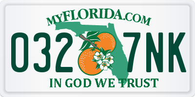 FL license plate 0327NK