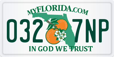 FL license plate 0327NP