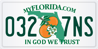 FL license plate 0327NS