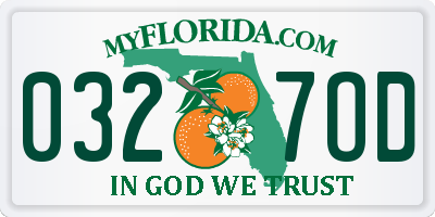 FL license plate 0327OD