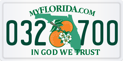 FL license plate 0327OO