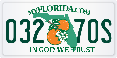 FL license plate 0327OS