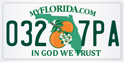 FL license plate 0327PA