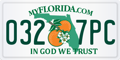 FL license plate 0327PC