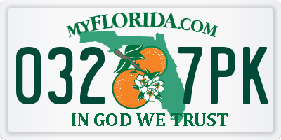 FL license plate 0327PK