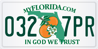 FL license plate 0327PR