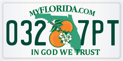 FL license plate 0327PT