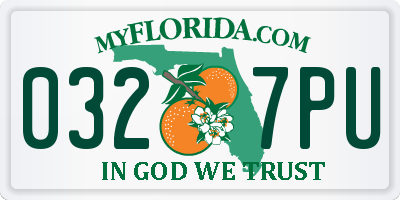 FL license plate 0327PU