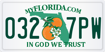 FL license plate 0327PW