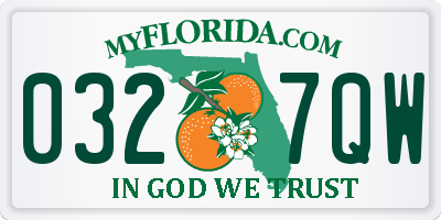 FL license plate 0327QW
