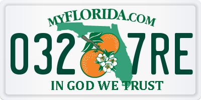 FL license plate 0327RE