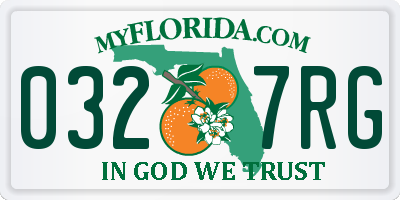FL license plate 0327RG