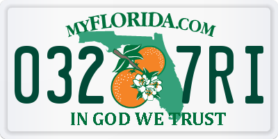 FL license plate 0327RI