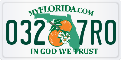 FL license plate 0327RO