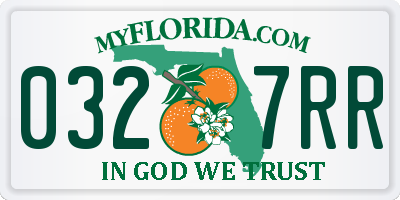 FL license plate 0327RR