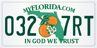 FL license plate 0327RT
