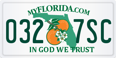 FL license plate 0327SC