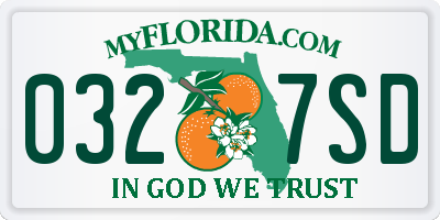 FL license plate 0327SD