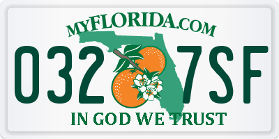 FL license plate 0327SF