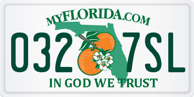 FL license plate 0327SL