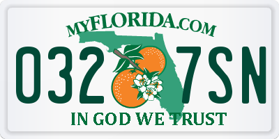 FL license plate 0327SN