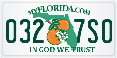 FL license plate 0327SO