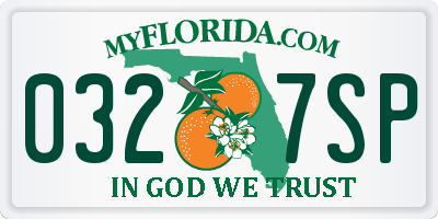 FL license plate 0327SP