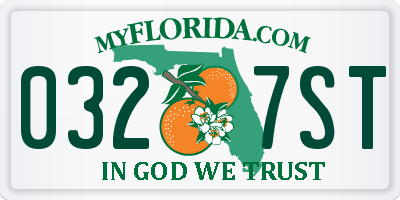 FL license plate 0327ST