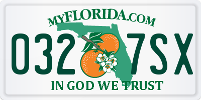 FL license plate 0327SX