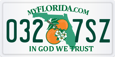 FL license plate 0327SZ