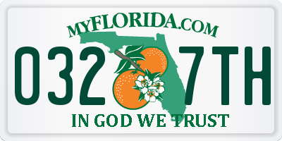 FL license plate 0327TH