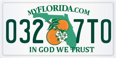 FL license plate 0327TO